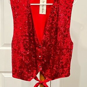 Red Sequin Vest size XL